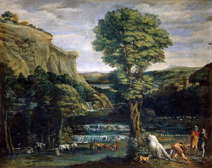 Domenico Zampieri Landscape with Hercules and Achelous, oil painting picture